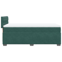 Produktbild för Ramsäng med madrass mörkgrön 90x190 cm sammet