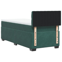 Produktbild för Ramsäng med madrass mörkgrön 90x190 cm sammet