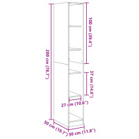 Produktbild för Garderob rökfärgad ek 30x50x200 cm konstruerat trä