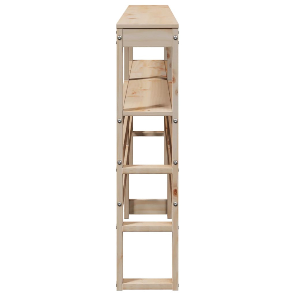 Produktbild för Huvudgavel med hyllor 180 cm massiv furu
