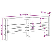 Produktbild för Huvudgavel med hyllor 180 cm massiv furu
