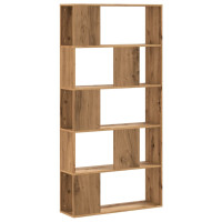 Produktbild för Bokhylla 5 hyllplan ek 80,5x23,5x162,5 cm konstruerat trä