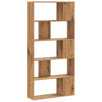 Produktbild för Bokhylla 5 hyllplan ek 80,5x23,5x162,5 cm konstruerat trä