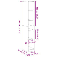 Produktbild för Garderob åldrat trä 30x50x200 cm konstruerat trä