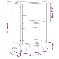 Produktbild för Bokhylla sonoma-ek 50x31x74,5 cm konstruerat trä