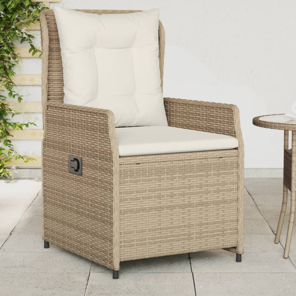 Produktbild för Justerbara trädgårdsstolar 2 st beige konstrotting