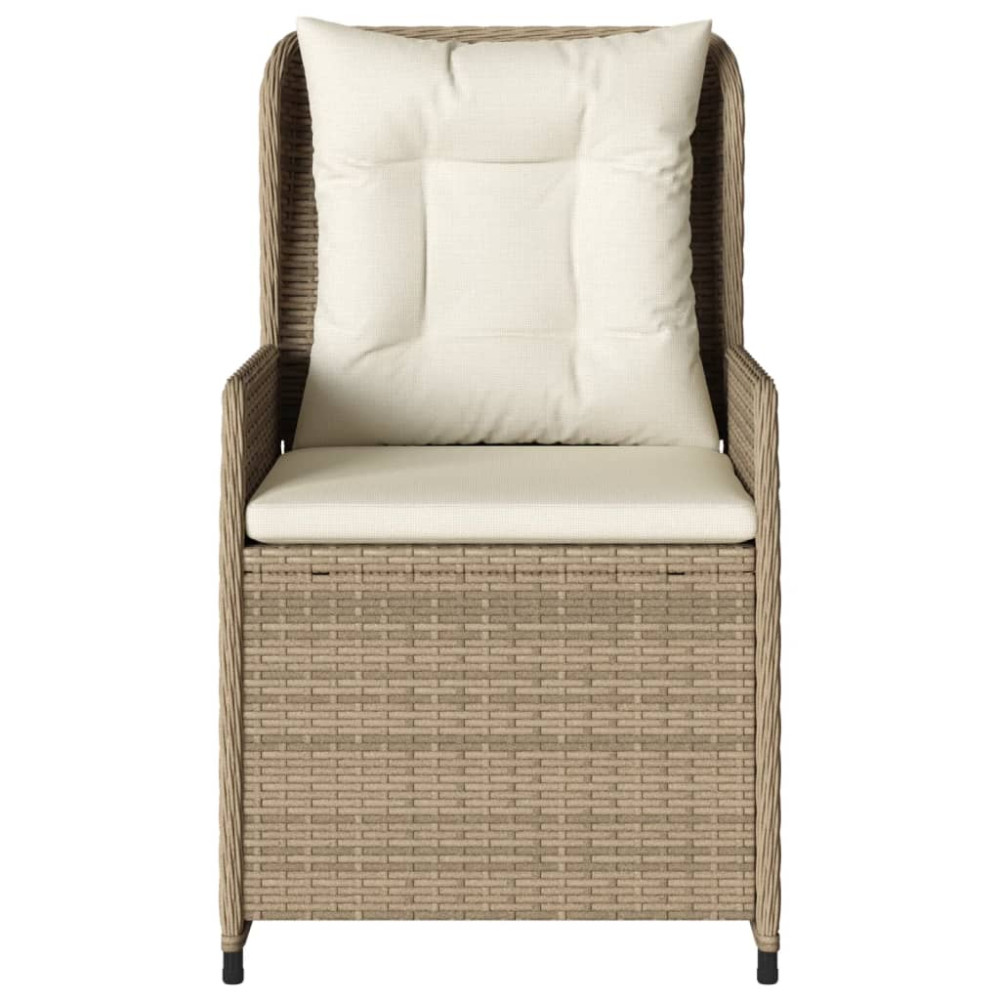Produktbild för Justerbara trädgårdsstolar 2 st beige konstrotting