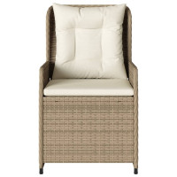 Produktbild för Justerbara trädgårdsstolar 2 st beige konstrotting
