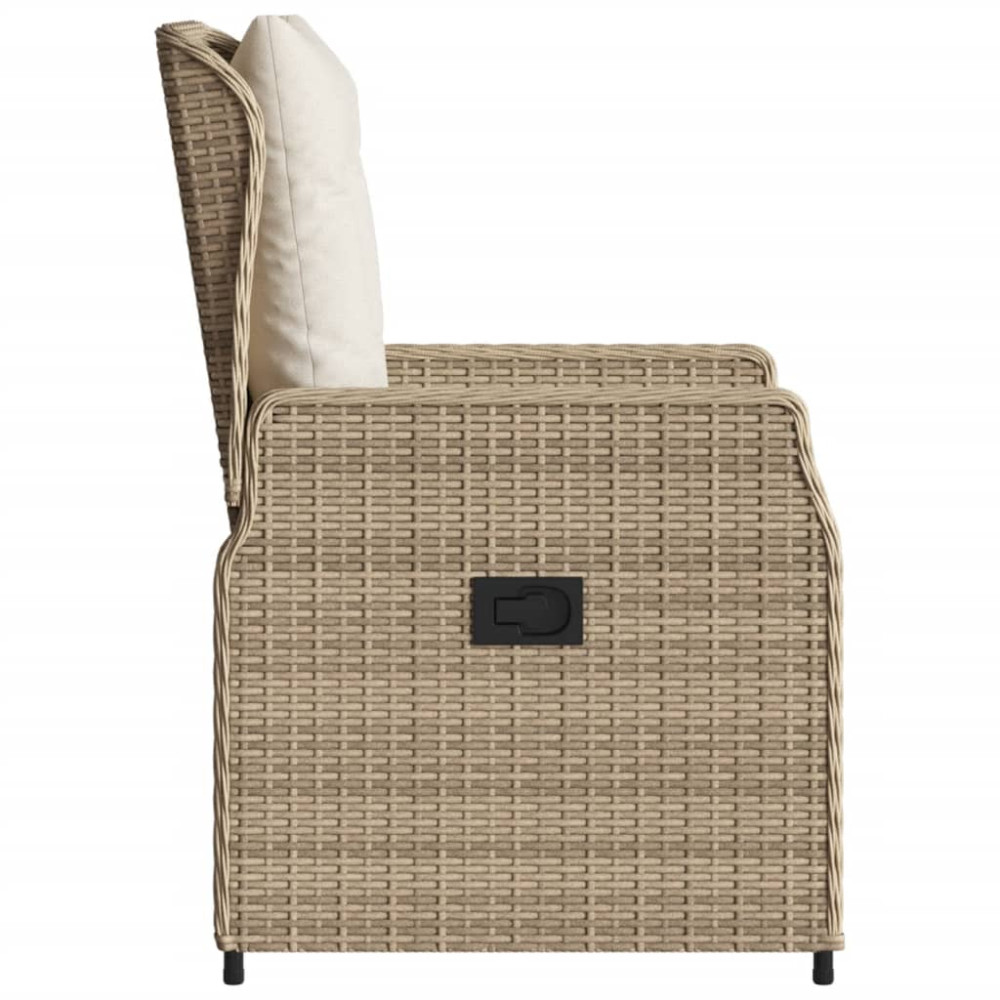 Produktbild för Justerbara trädgårdsstolar 2 st beige konstrotting