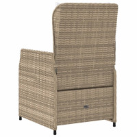 Produktbild för Justerbara trädgårdsstolar 2 st beige konstrotting
