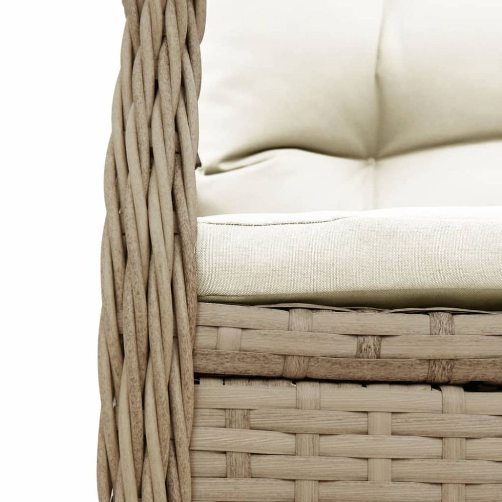 Produktbild för Justerbara trädgårdsstolar 2 st beige konstrotting
