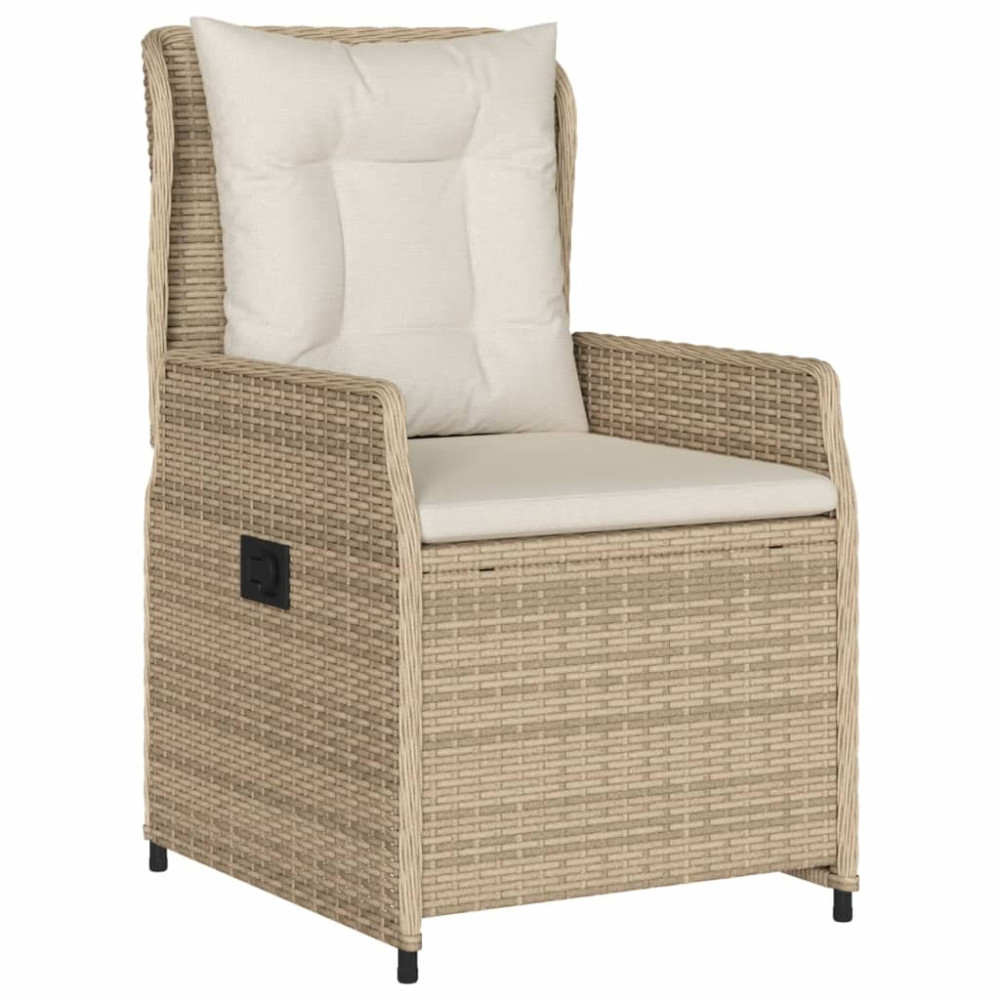 Produktbild för Matgrupp för trädgården med dynor 5 delar beige konstrotting