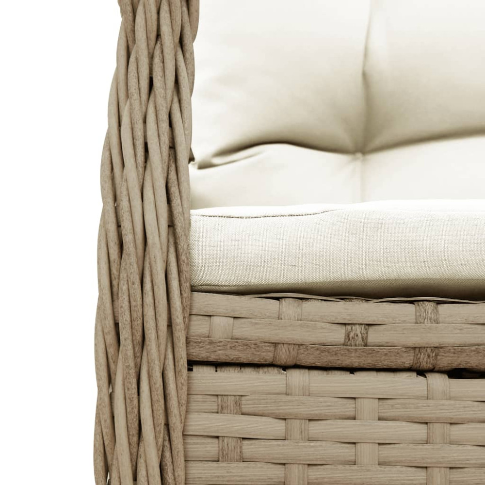 Produktbild för Matgrupp för trädgården med dynor 5 delar beige konstrotting
