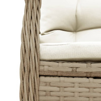Produktbild för Matgrupp för trädgården med dynor 5 delar beige konstrotting