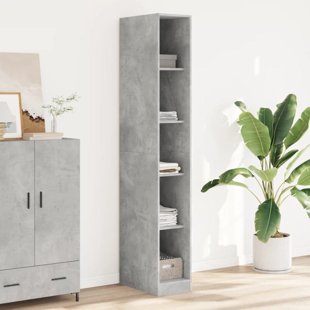 Produktbild för Garderob betonggrå 30x50x200 cm konstruerat trä