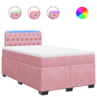 Produktbild för Ramsäng med madrass rosa 120x200 cm sammet