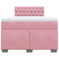 Produktbild för Ramsäng med madrass rosa 120x200 cm sammet