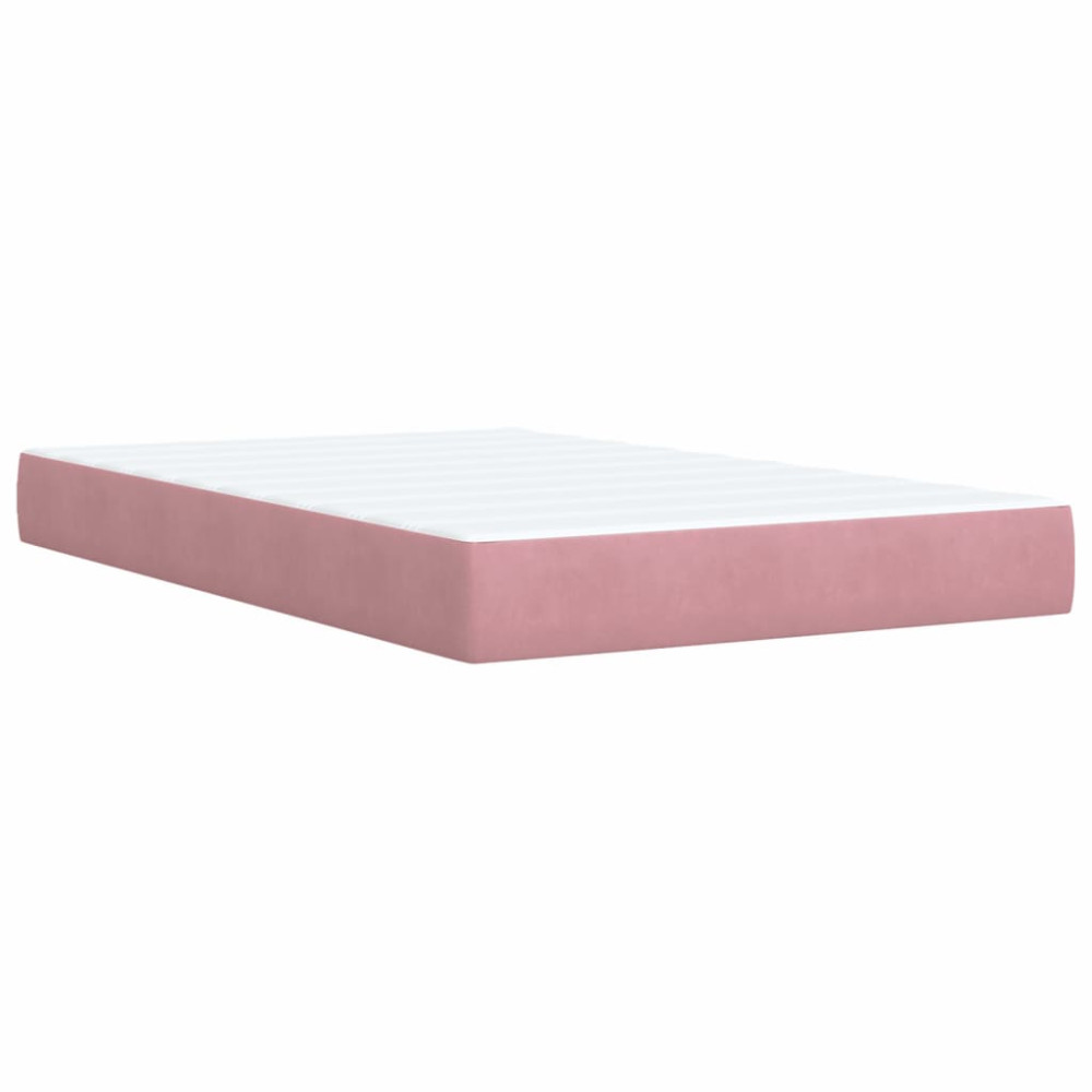 Produktbild för Ramsäng med madrass rosa 120x200 cm sammet