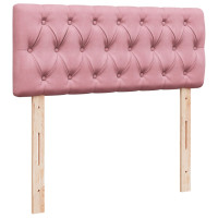 Produktbild för Ramsäng med madrass rosa 120x200 cm sammet