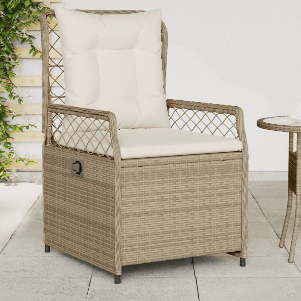 Produktbild för Justerbara trädgårdsstolar 2 st beige konstrotting