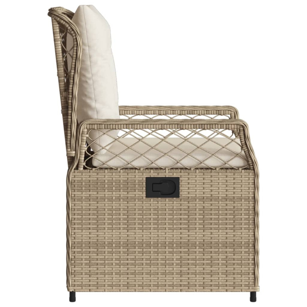 Produktbild för Justerbara trädgårdsstolar 2 st beige konstrotting