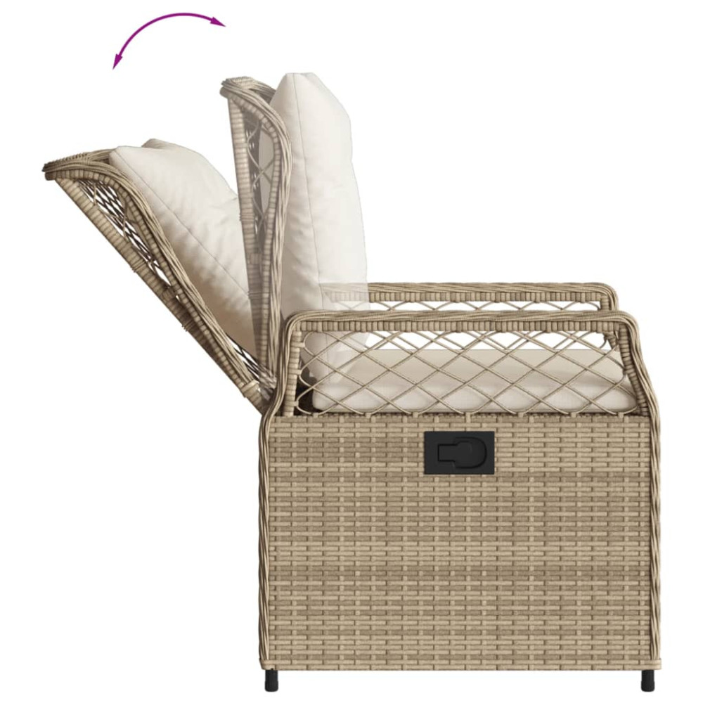 Produktbild för Justerbara trädgårdsstolar 2 st beige konstrotting