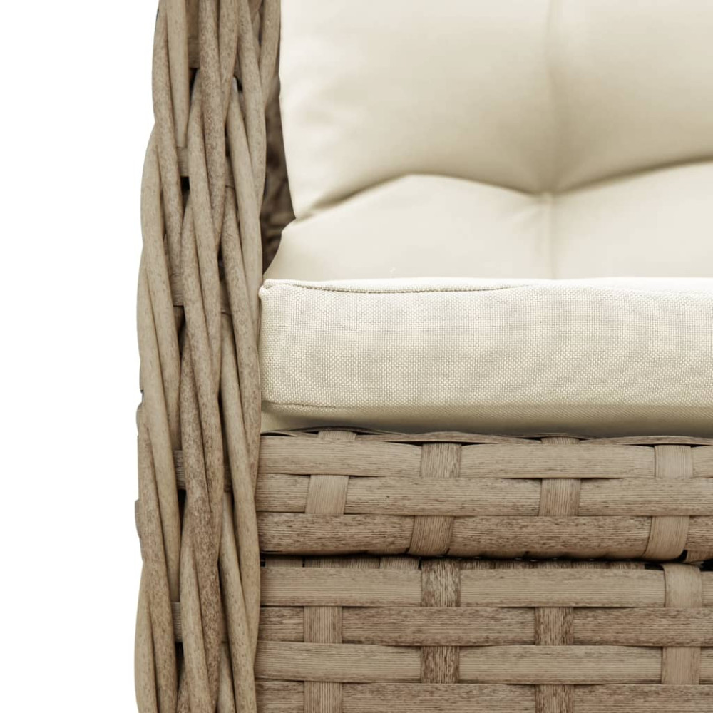 Produktbild för Justerbara trädgårdsstolar 2 st beige konstrotting