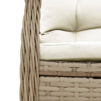 Produktbild för Matgrupp för trädgården 3 delar med dynor beige konstrotting