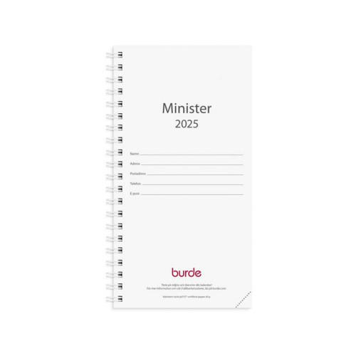 Burde Kalender Minister refill 2025