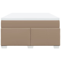 Produktbild för Ramsäng med bäddmadrass cappuccino 140x190 cm konstläder