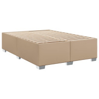 Produktbild för Ramsäng med bäddmadrass cappuccino 140x190 cm konstläder