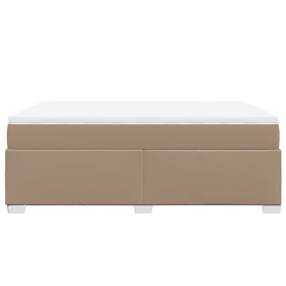 Produktbild för Ramsäng med bäddmadrass cappuccino 140x190 cm konstläder