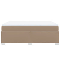 Produktbild för Ramsäng med bäddmadrass cappuccino 140x190 cm konstläder