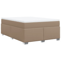 Produktbild för Ramsäng med bäddmadrass cappuccino 140x190 cm konstläder