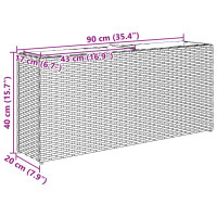 Produktbild för Odlingslådor med 2 krukor 2 st svart 90x20x40 cm konstrotting