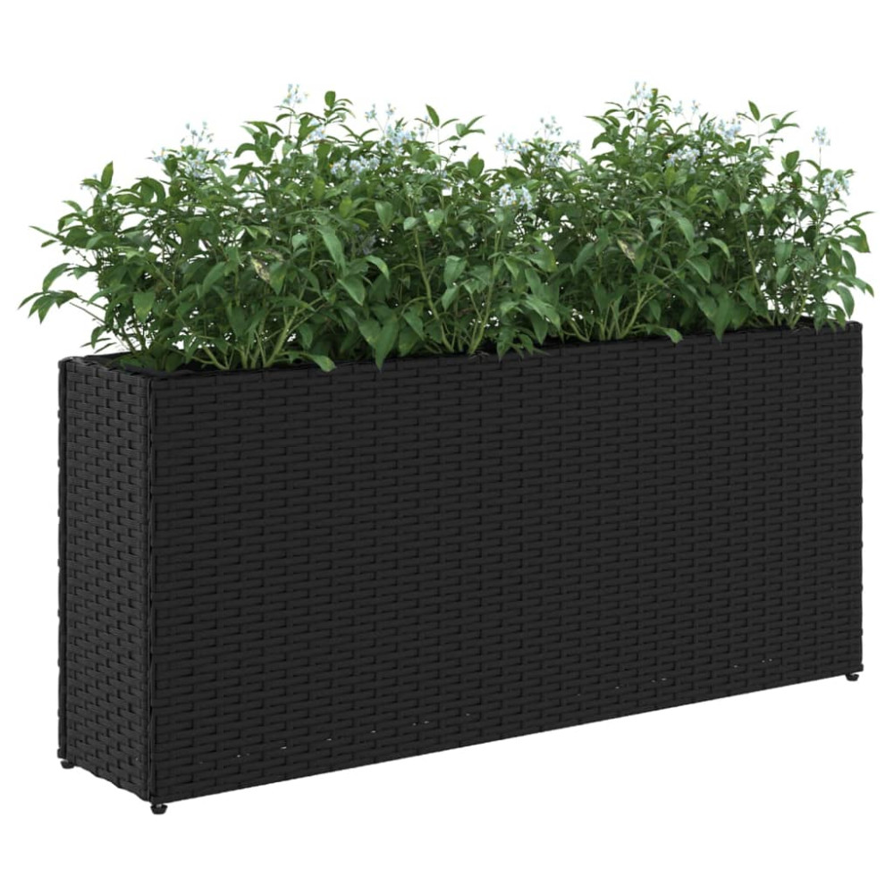 Produktbild för Odlingslådor med 2 krukor 2 st svart 90x20x40 cm konstrotting