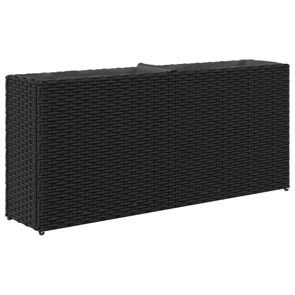 Produktbild för Odlingslådor med 2 krukor 2 st svart 90x20x40 cm konstrotting