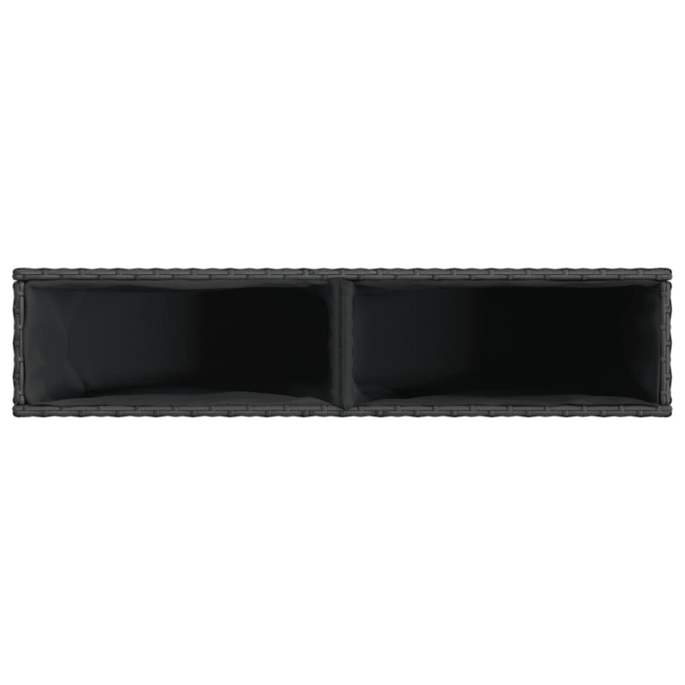 Produktbild för Odlingslådor med 2 krukor 2 st svart 90x20x40 cm konstrotting