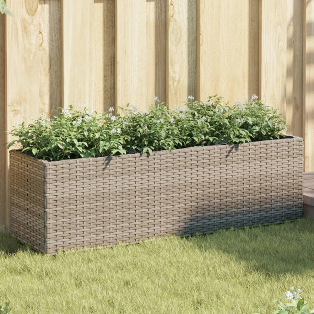 Produktbild för Odlingslådor med 3 krukor 2 st grå 105x30x32 cm konstrotting
