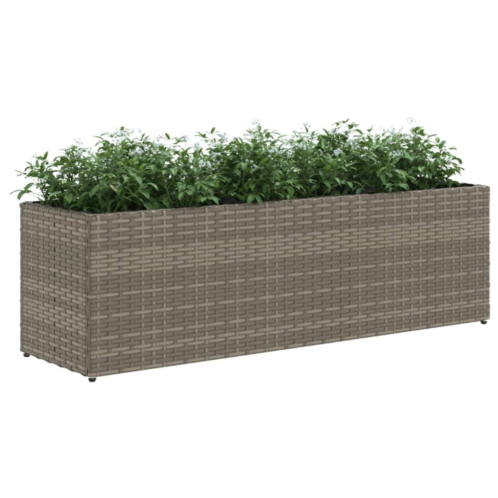 Produktbild för Odlingslådor med 3 krukor 2 st grå 105x30x32 cm konstrotting