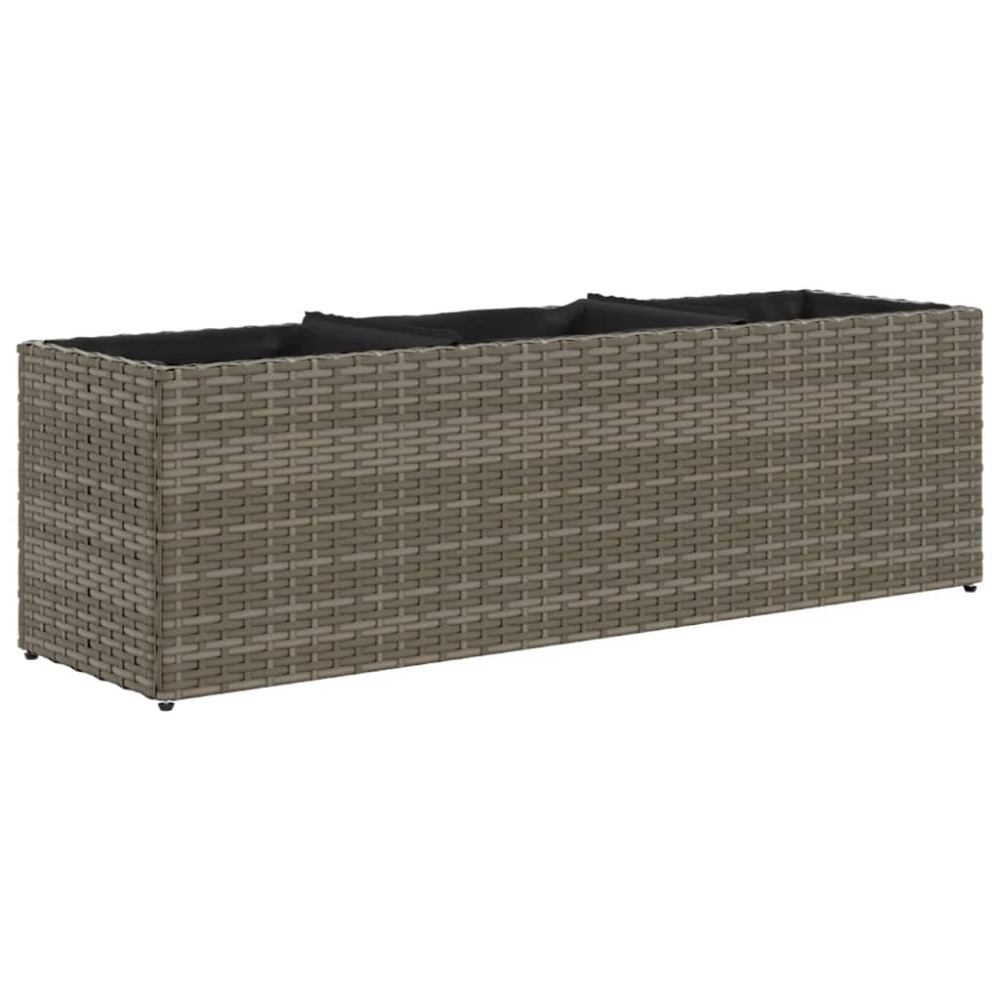 Produktbild för Odlingslådor med 3 krukor 2 st grå 105x30x32 cm konstrotting