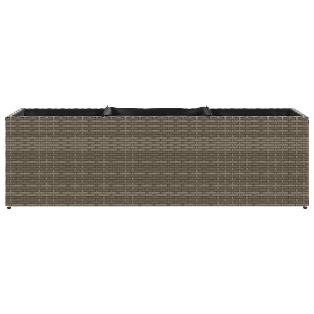 Produktbild för Odlingslådor med 3 krukor 2 st grå 105x30x32 cm konstrotting