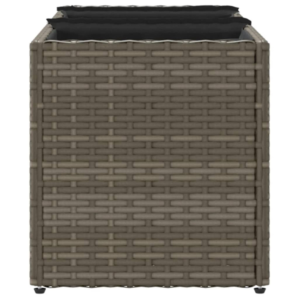 Produktbild för Odlingslådor med 3 krukor 2 st grå 105x30x32 cm konstrotting