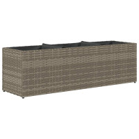 Produktbild för Odlingslådor med 3 krukor 2 st grå 105x30x32 cm konstrotting