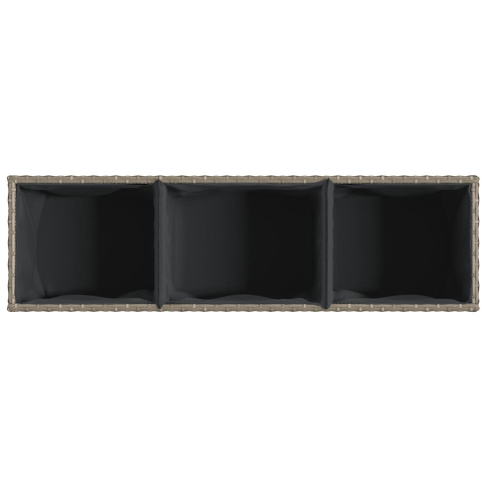 Produktbild för Odlingslådor med 3 krukor 2 st grå 105x30x32 cm konstrotting