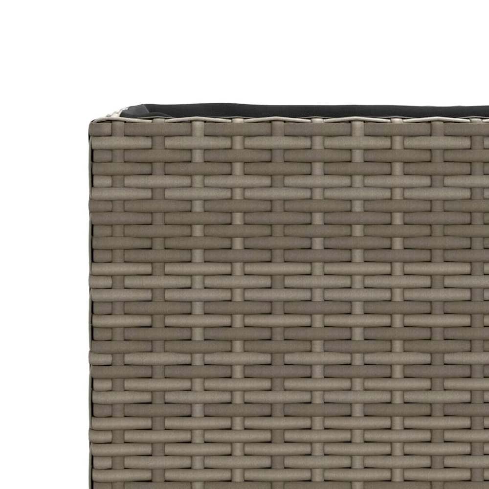Produktbild för Odlingslådor med 3 krukor 2 st grå 105x30x32 cm konstrotting