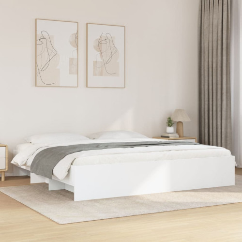 vidaXL Sängram vit 200x200 cm konstruerat trä - Sängar & Sängramar