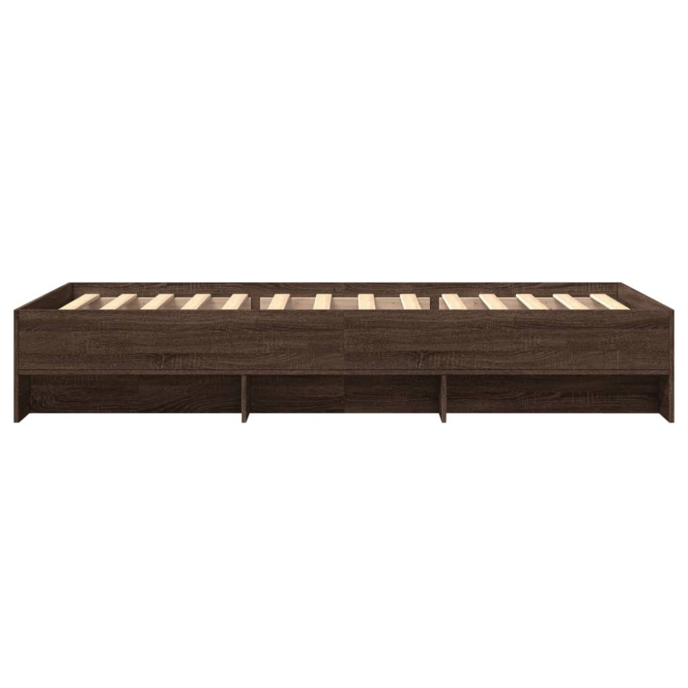 Produktbild för Sängram utan madrass brun ek 90x190 cm konstruerad trä