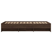 Produktbild för Sängram utan madrass brun ek 90x190 cm konstruerad trä