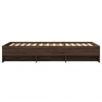 Produktbild för Sängram utan madrass brun ek 75x190 cm konstruerad trä